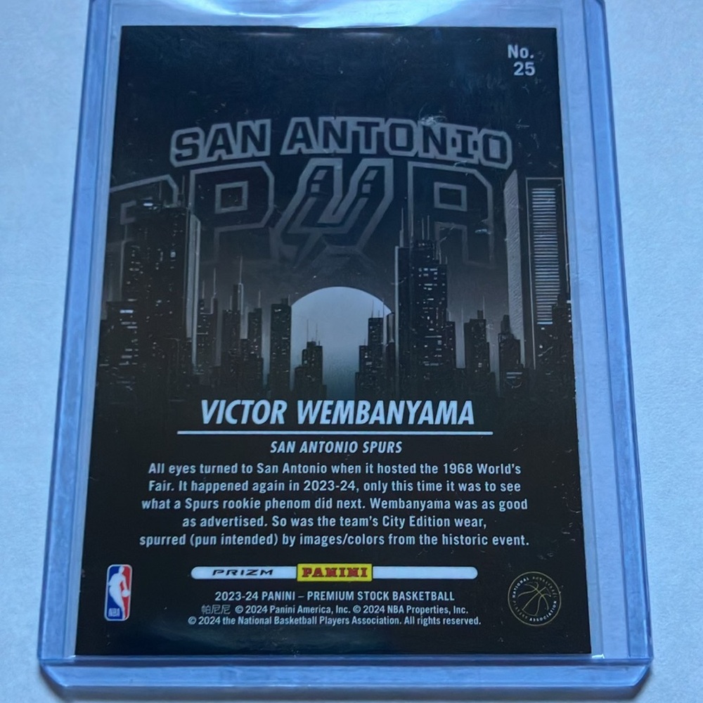 2023-24 Panini NBA Hoops City Edition Victor Wembanyama SA Spurs PRIZM Rookie RC - Picture 2 of 3